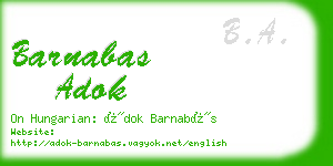 barnabas adok business card